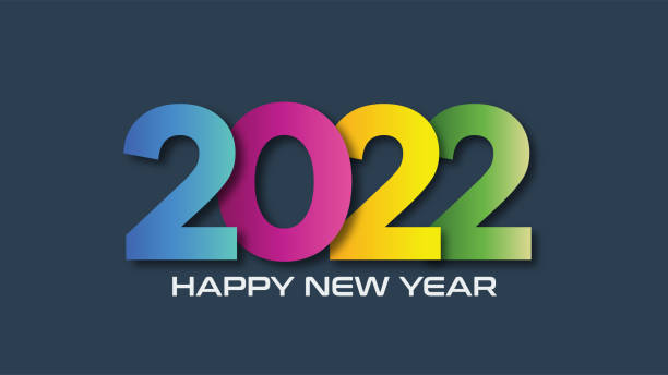 istock Happy new year 2022 colorful text. 2022 number vector suitable design illustration for greetings, invitations, banner or background. 1344001445