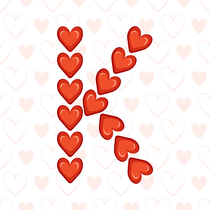 Letter K From Red Hearts Stock Illustration - Download Image Now - Alphabet,  Backgrounds, Business - iStock