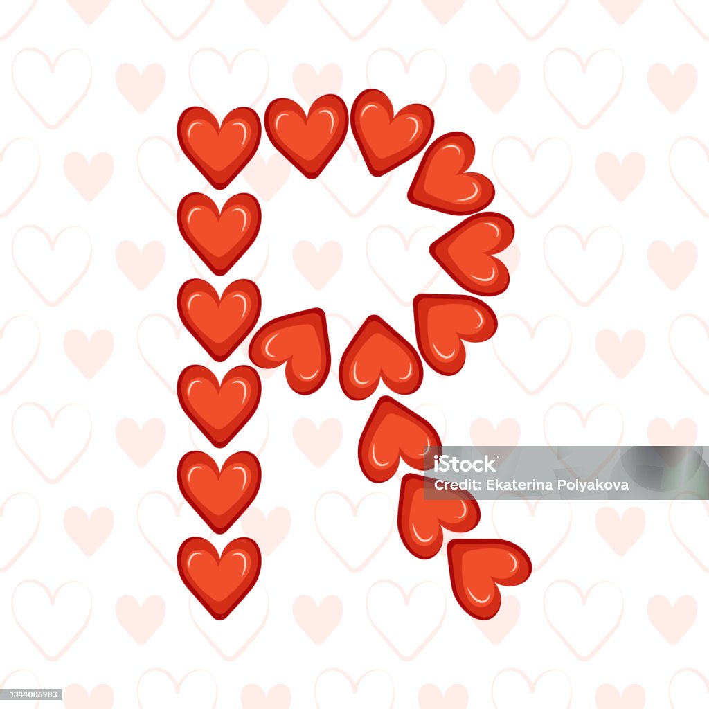 Letter R From Red Hearts Stock Illustration - Download Image Now ...