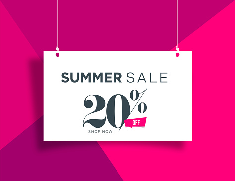 Lettering composition of Summer sale. Summer lettering on abstract background.  Stock illustration