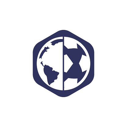 Soccer planet logo template illustration.