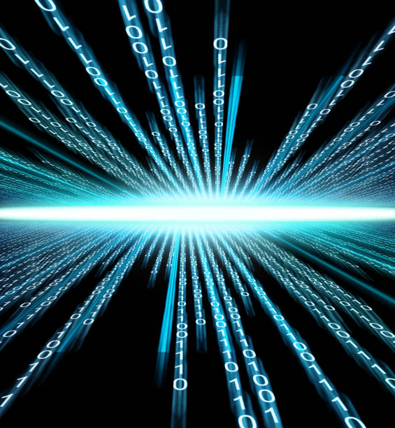 3 D. Binary computer code on a black background. 3 D. Binary computer code on a black background. Matrix blue numeric code numbers. Cyberpunk hacker abstraction background. Random numbers falling on a black background. Matrix style background. barcode printer stock illustrations