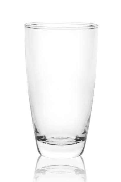 istock tall transparent glass on a white background. 1344013073