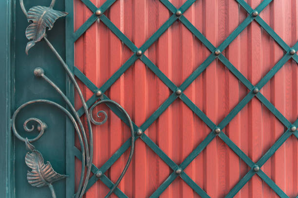 Oaxaca, Mexico: Metal Door with Colorful Decorations