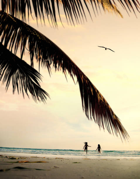 Children playing on the beach in Florida