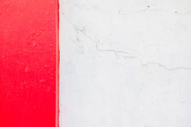 istock Old texture turquoise red and white cracked wall, the old paint texture is chipping and cracked fall destruction 1344019038