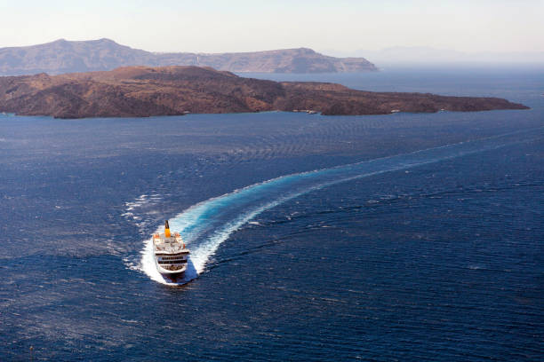 istock Ferry turns to the port 1344019075