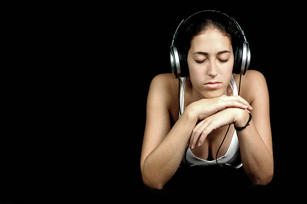 istock Headphone girl (low-key#1) 134401958