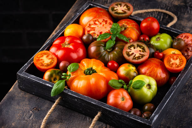 istock Assortment of different colorful tomatoes 1344021282