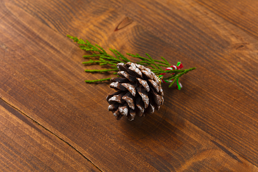pine cone christmas decoration. Christmas background.