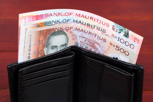 istock Mauritian Rupee in the black wallet 1344028475