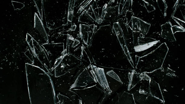 istock Break glass isolated on black background. 1344032147
