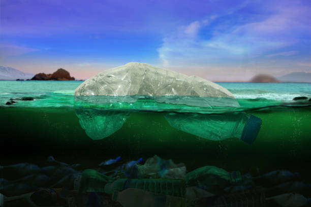istock Plastic bottle, pollution that floats in the ocean (Environment concept) 1344034135