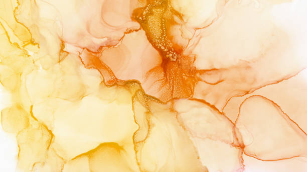 istock Hand painted alcohol ink art, bright abstract painting. 1344036445