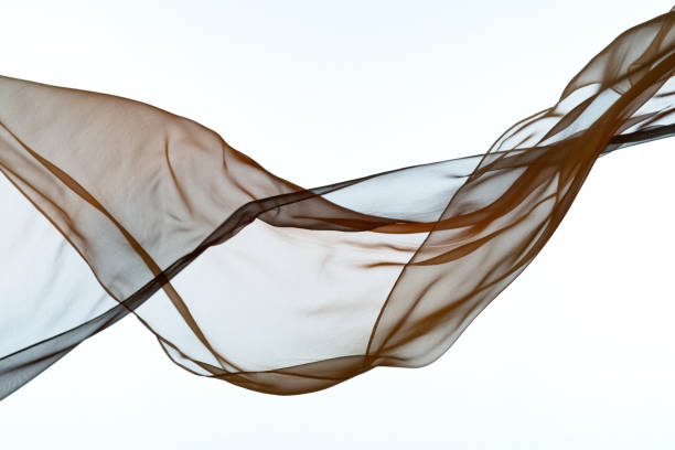 istock Smooth elegant colorful transparent cloth separated on white background. 1344038506