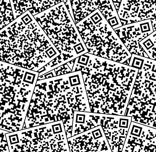 Vector illustration of seamless   black and white  code  pattern