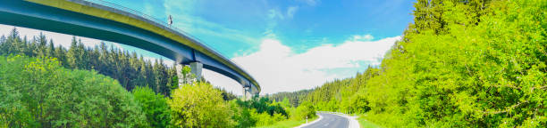 istock Panorama of Road Bridge in Black Forest Germany 1344039638
