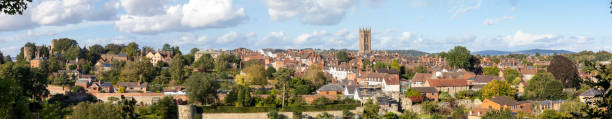 Ludlow Panoramic High resolution panorama of Ludlow, Shropshire, England, UK ludlow shropshire stock pictures, royalty-free photos & images
