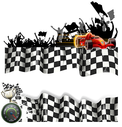 drawing of vector blank racing banner. Created by illustrator CS6. This file of transparent.