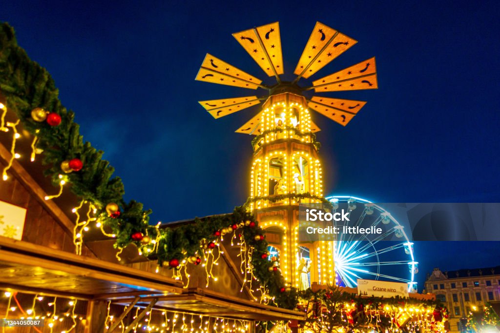 POZNAN, POLAND - December 15, 2019: Poznan Christmas Market, Poland Poznan Stock Photo