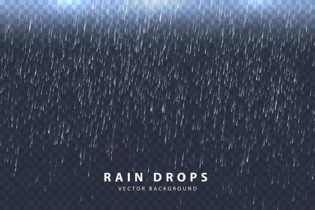 ilustrações de stock, clip art, desenhos animados e ícones de pixel rain fall abstract texture dark background - raindrop