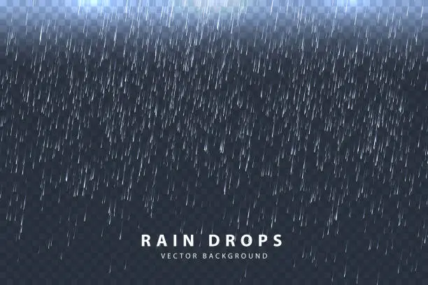 Vector illustration of Pixel Rain Fall Abstract Texture dark Background