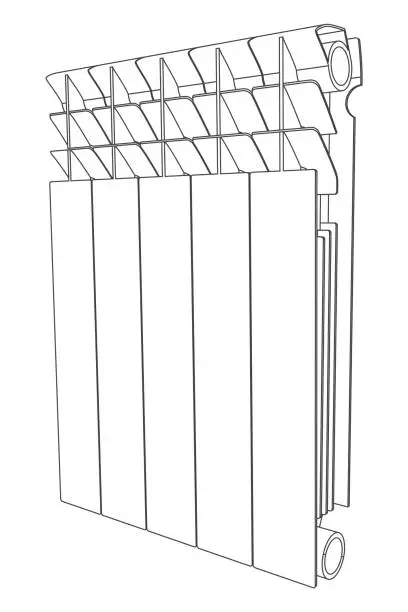 Vector illustration of Vector link section heating radiator