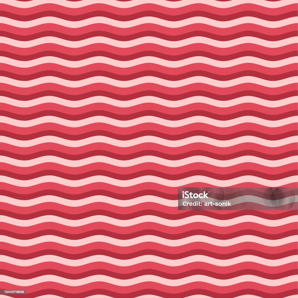 Red Flat Wave Pattern Stock Illustration - Download Image Now ...