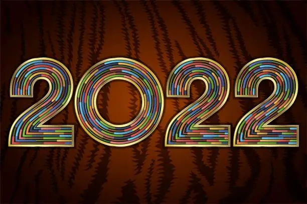 Vector illustration of Happy New Year 2022