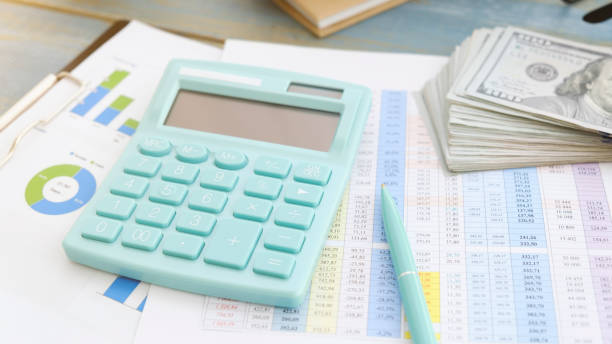 istock Consult financial concept. Business man pointing at papwework and using laptop computer. 1344075747