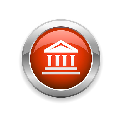An illustration of university building glossy icon for your web page, presentation, apps and design products. Vector format can be fully scalable & editable.