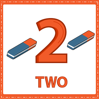 Numbering Two Illustrations For Numerical Education For Young Children For The ...