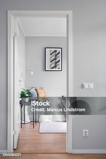 istock View into a modern guest room through a doorway 1344083371