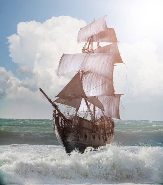 istock vintage sailing ship at sea 1344083400