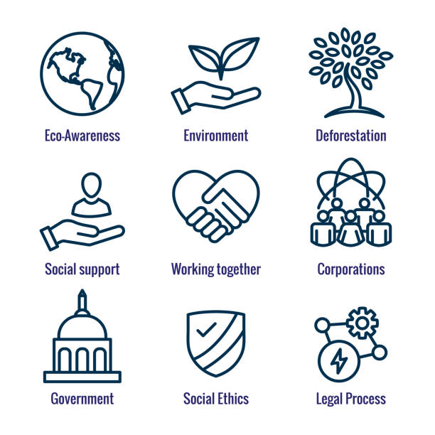 Environment or Environmental and Social Government and Governance Icon Set for ESG Environment or Environmental and Social Government with Governance Icon Set for ESG environmentalist stock illustrations