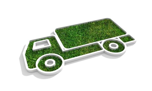 istock 3d green grass covered abstract truck icon 1344089220