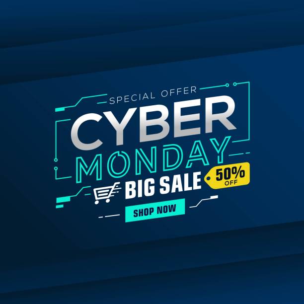 Cyber Monday sale banner template for business promotion Cyber Monday sale banner template for business promotion vector graphic cyber monday stock illustrations