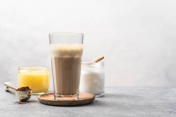 istock Glass Cup of bulletproof coffee 1344093367