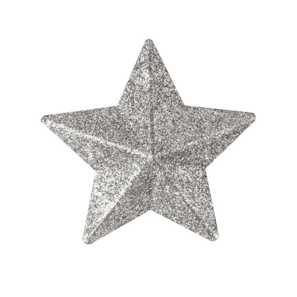 istock silver Christmas star isolated over a white background 1344094006