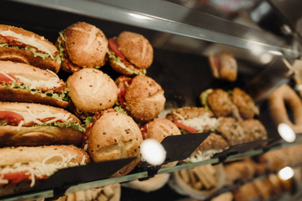 istock Interior shot of modern bakery or fast food restaurant 1344094324