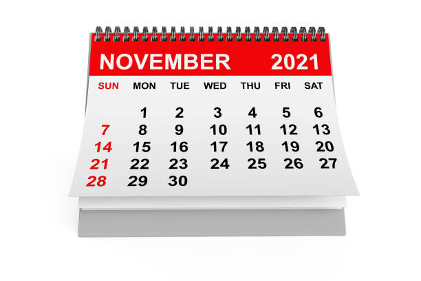 istock 2021 Year November Calendar. 3d rendering 1344094590