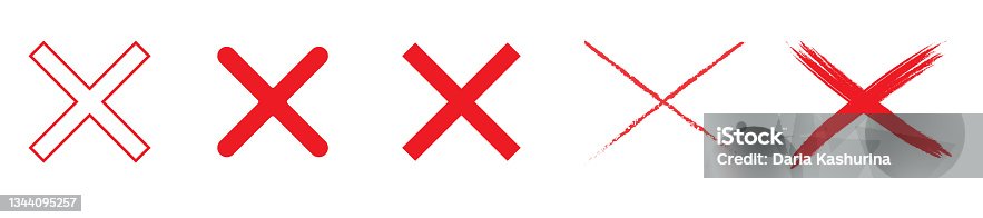 istock red cross x vector icon. no wrong symbol. delete, vote sign. graphic design element set on white background 1344095257