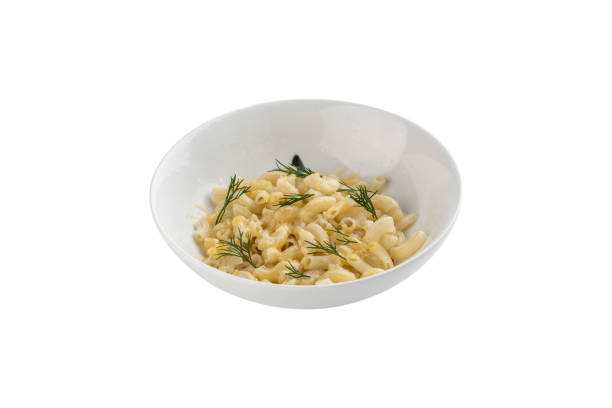 istock macaroni and cheese with dill in bowl isolated on white background 1344095625
