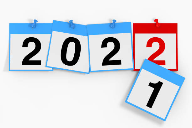 istock New 2022 Year Start Concept. Calendar Sheets with 2022 New Year Sign. 3d Rendering 1344095739