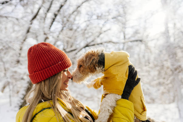 istock Snowy day with my little dog 1344097016