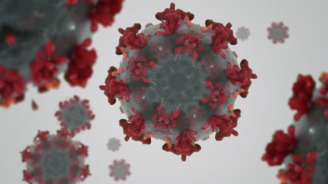 Coronavirus Variant mutation element step animated
