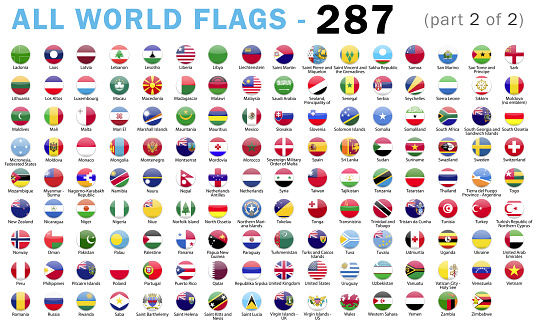 Banderas del mundo Iconos vidriosos con nombres photo