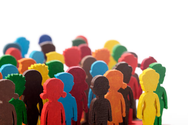 istock Colorful painted group of people figures 1344099364