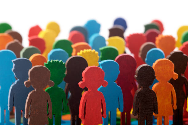 istock Colorful painted group of people figures 1344099449