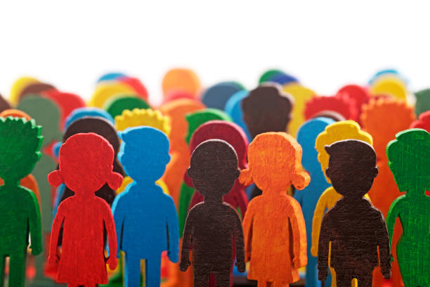 istock Colorful painted group of people figures 1344099481